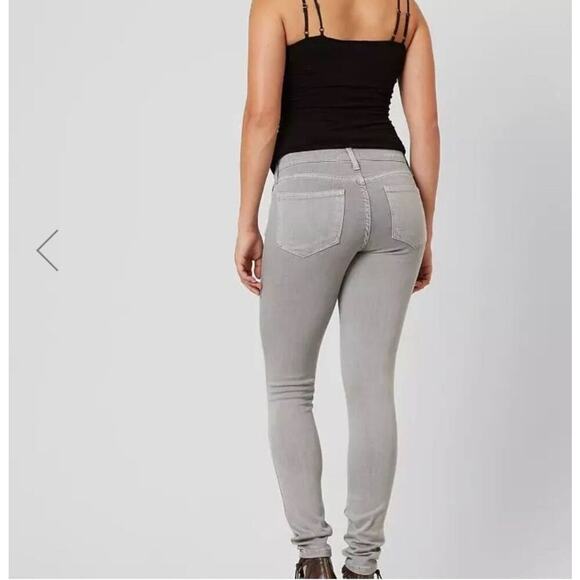 GILDED INTENT gray light wash moto style 27" waist multiple zippers w/stretch - Picture 2 of 11